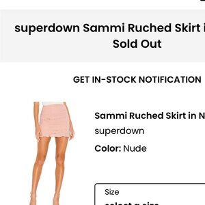 superdown Ruched Mini Skirt in Blush